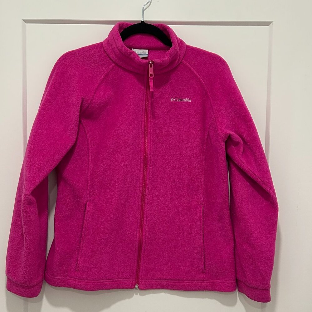 COLUMBIA full-zip pink magenta fleece jacket (girl's XL/18-20)